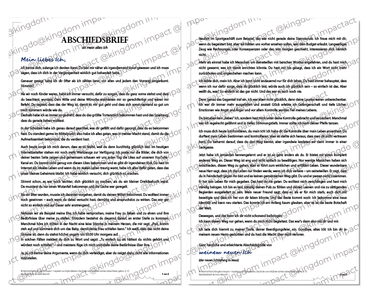 D18) Abschiedsbrief an mein altes Ich