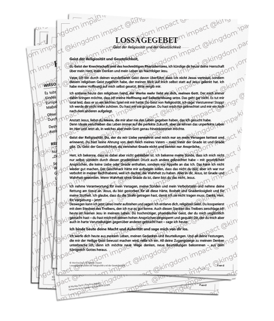 E09) Lossagegebete: Wachstumsblockaden (Religiosität, Vorfahrenschuld,...)